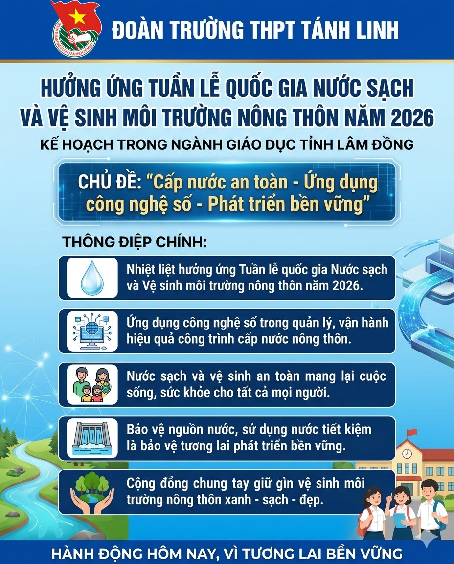 🌿💧 HƯỞNG ỨNG TUẦN LỄ QUỐC GIA NƯỚC SẠCH VÀ VỆ SINH MÔI TRƯỜNG NÔNG THÔN  NĂM 2026 💧🌿